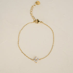 Clove White CZ Bracelet - Gold
