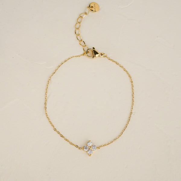 Clove White CZ Bracelet - Gold