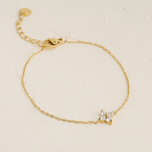 Clove White CZ Bracelet - Gold