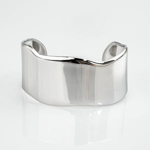 Syla Abstract Bold Cuff Bangle - Silver