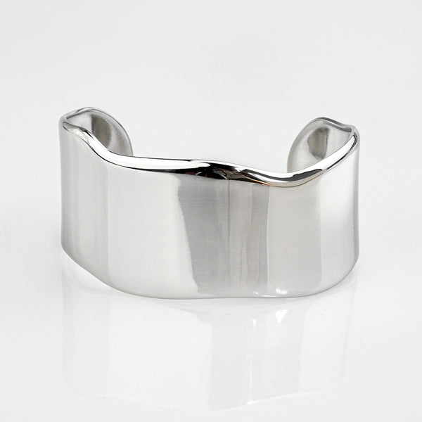 Syla Abstract Bold Cuff Bangle - Silver