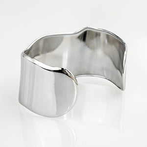 Syla Abstract Bold Cuff Bangle - Silver