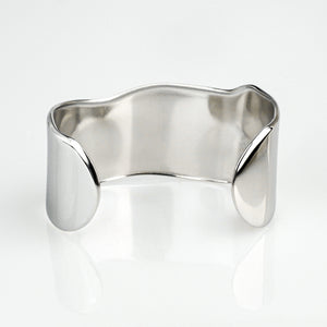 Syla Abstract Bold Cuff Bangle - Silver