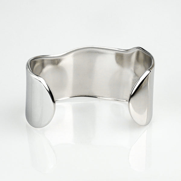 Syla Abstract Bold Cuff Bangle - Silver