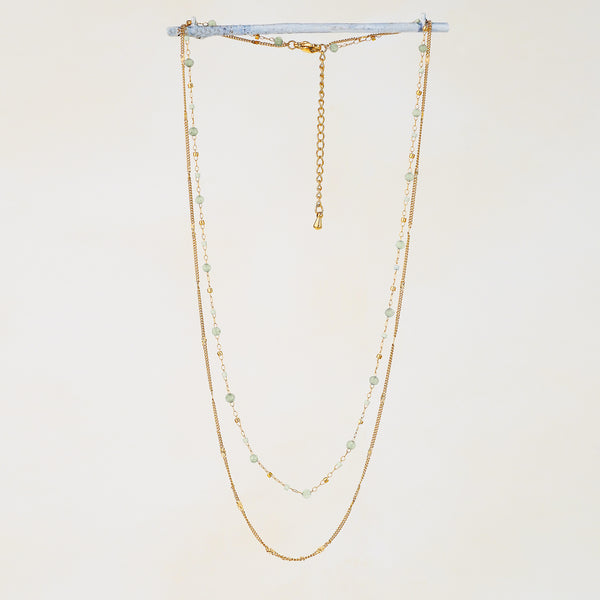 Green Aventurine Double Strand Necklace
