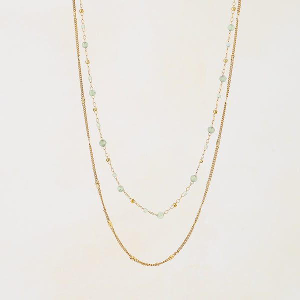 Green Aventurine Double Strand Necklace