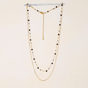 Black Agate Double Strand Necklace