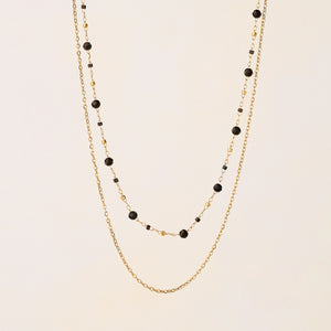 Black Agate Double Strand Necklace