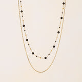 Black Agate Double Strand Necklace