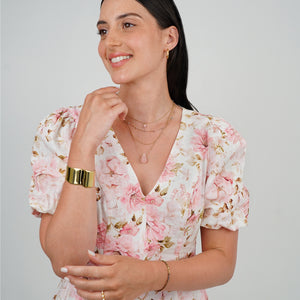 Kira Medium Cushion Shaped Hoops - Gold