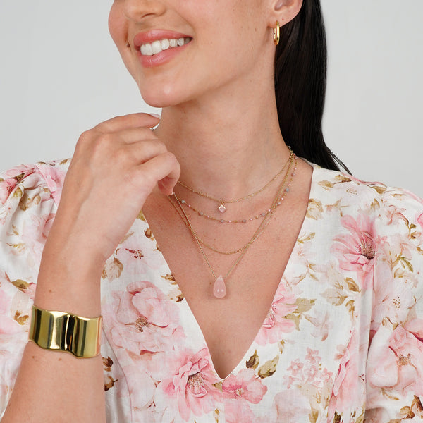 Kira Medium Cushion Shaped Hoops - Gold