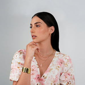 Kira Medium Cushion Shaped Hoops - Gold