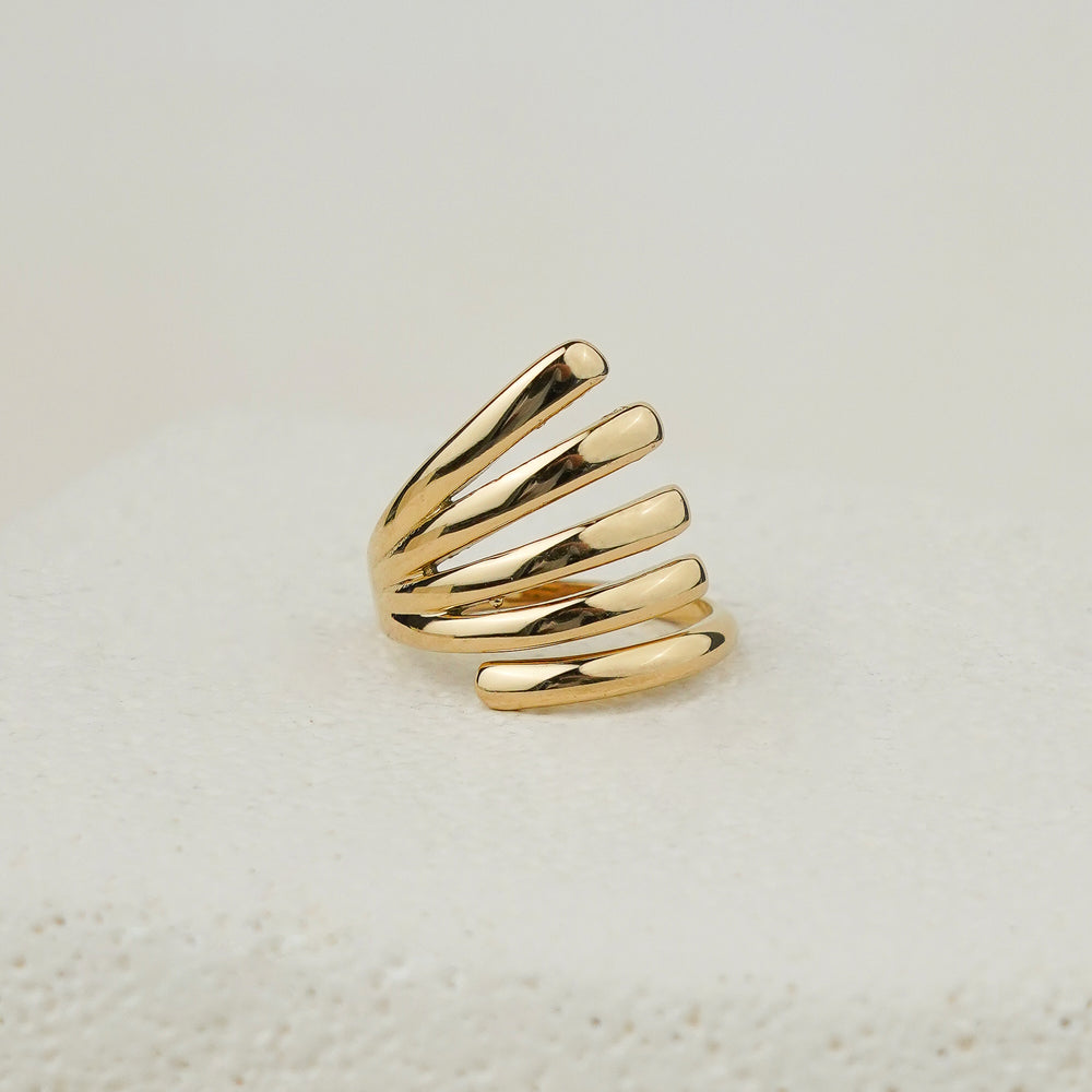 Iris Fan Ring - Gold