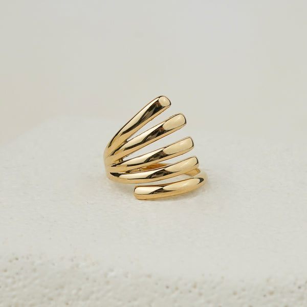 Iris Fan Ring - Gold