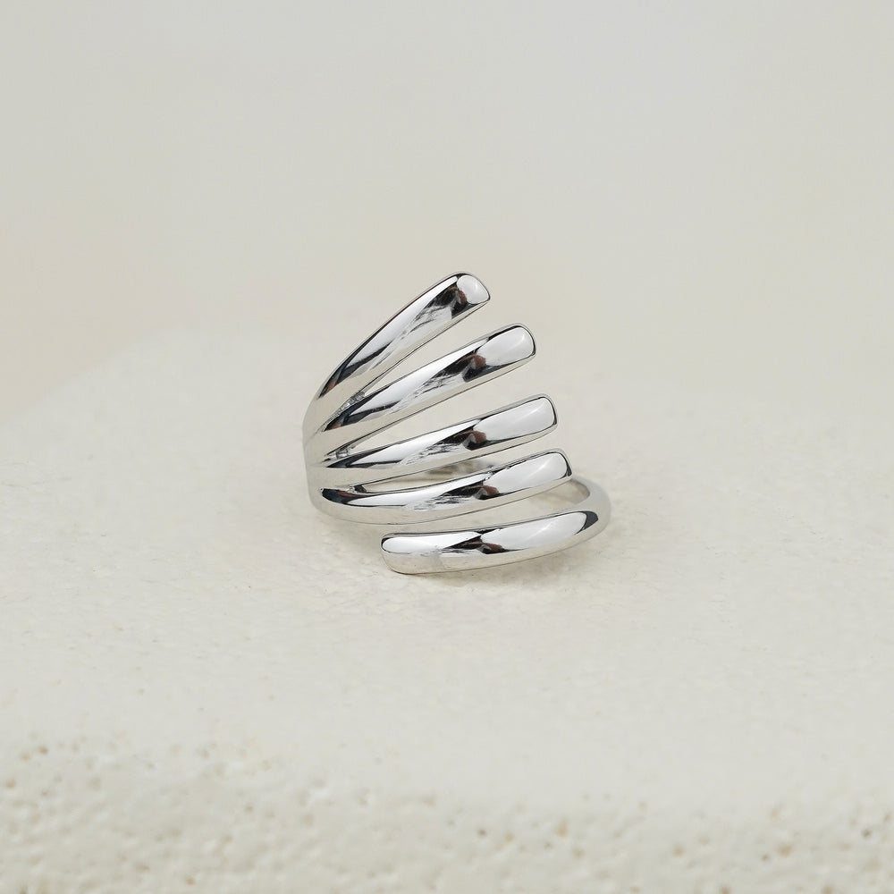 Iris Fan Ring - Silver