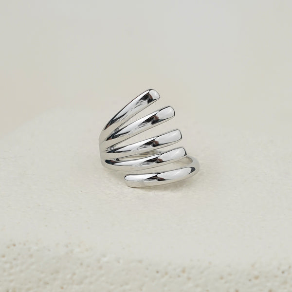 Iris Fan Ring - Silver