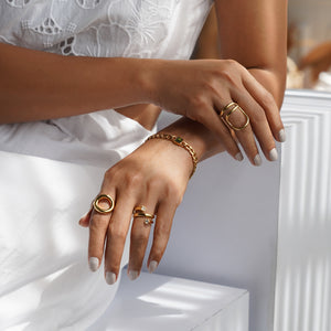 Hollow Round Ring - Gold