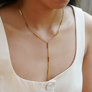 Lini Bar Lariat Necklace - Gold