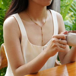 Lini Bar Lariat Necklace - Gold