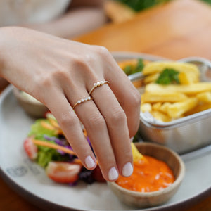 Orla Ring with Triple Pearls - Gold