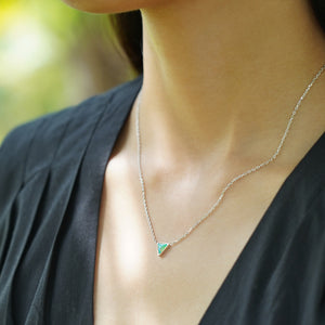 Turquoise Triangle Necklace - Silver