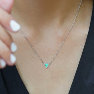 Turquoise Triangle Necklace - Silver