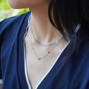 Tria Tiny Trio Heart Necklace - Silver