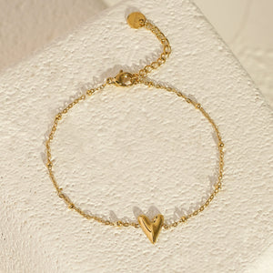 Solo Heart Bracelet - Gold Vermeil