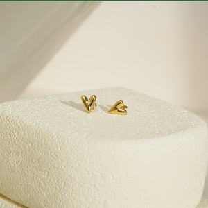 Solo Heart Earrings - Gold Vermeil