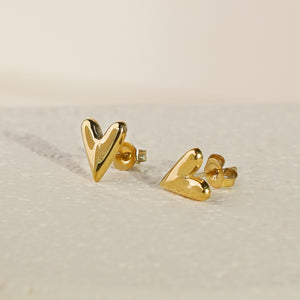 Solo Heart Earrings - Gold Vermeil
