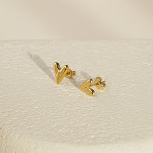 Solo Heart Earrings - Gold Vermeil