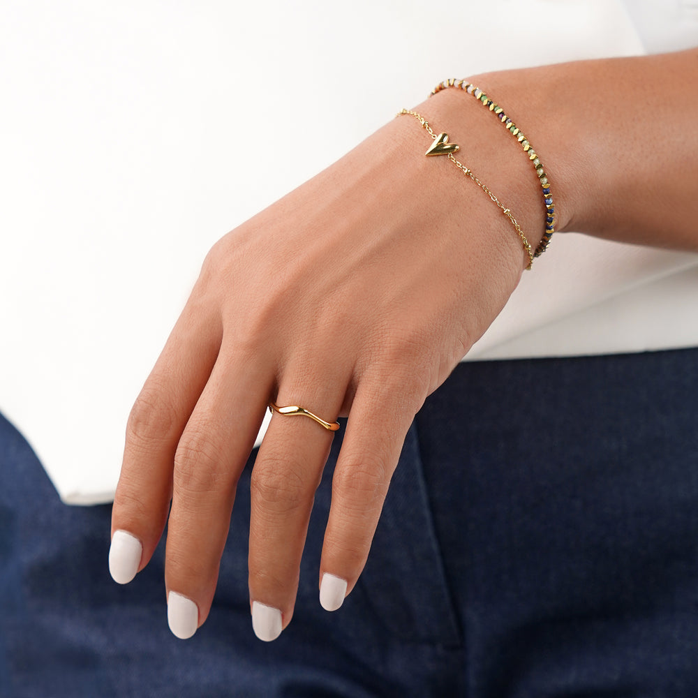 Tavi Small Curve Stacking Ring - Gold