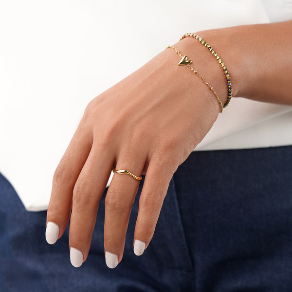 Tavi Small Curve Stacking Ring - Silver