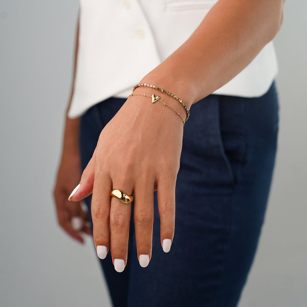 Tavi Small Curve Stacking Ring - Gold