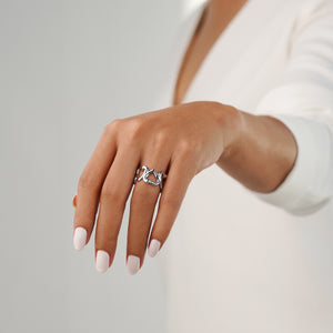 Solid Heart Eternity Ring - Gold