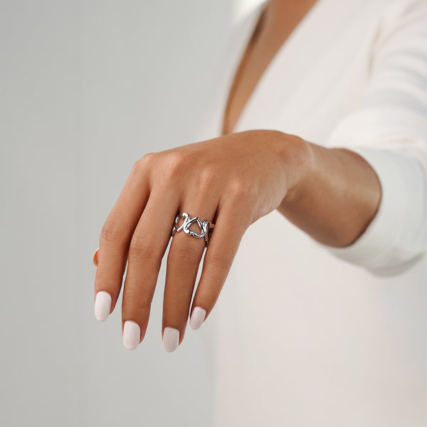 Solid Heart Eternity Ring - Gold