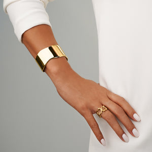 Syla Abstract Bold Cuff Bangle – Gold