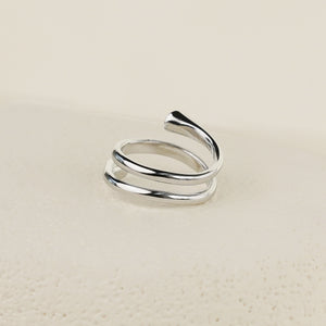 Whirl Ring with White CZ - Silver