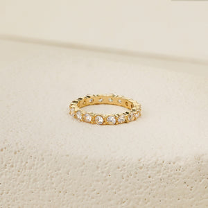 Luna Eternity White CZ Ring - Gold