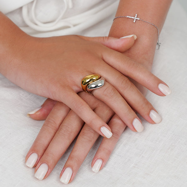 Cross With CZ Bracelet - Silver