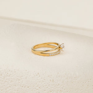 Zura White CZ Double Ring - Gold