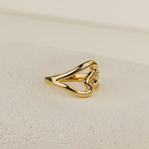 Elara Open Heart Ring - Gold