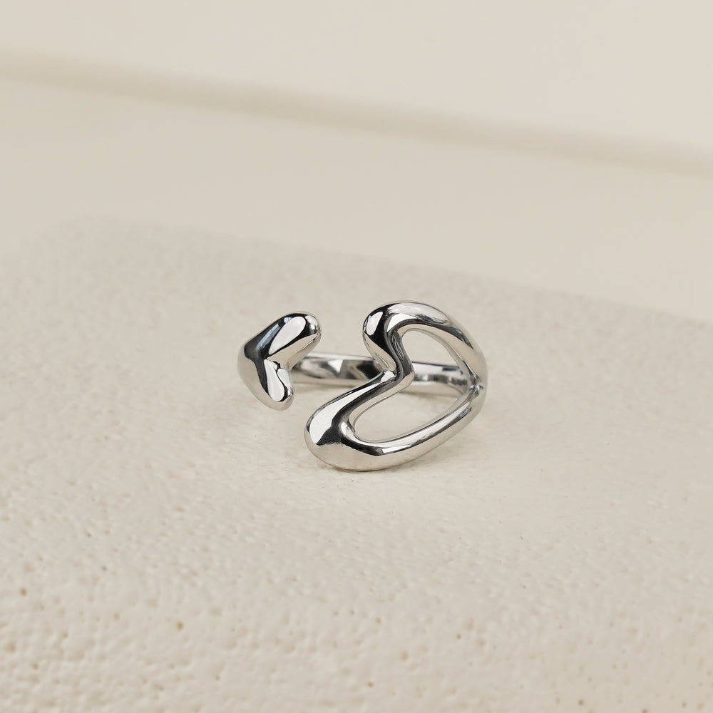 Elara Open Heart Ring - Silver