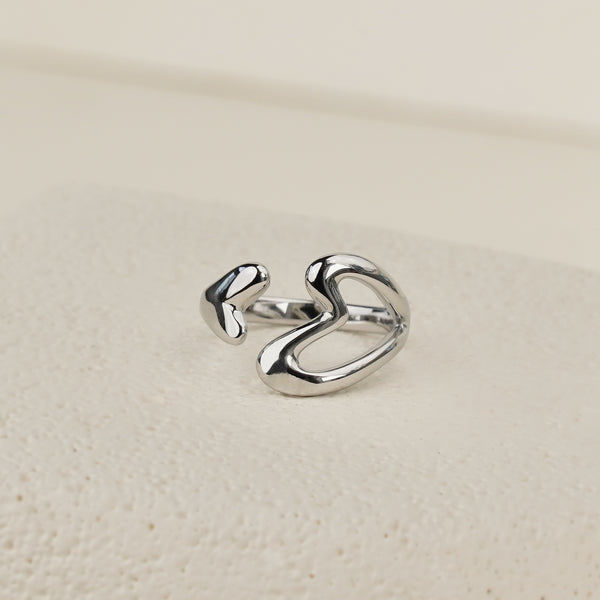 Elara Open Heart Ring - Silver