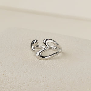 Elara Open Heart Ring - Silver