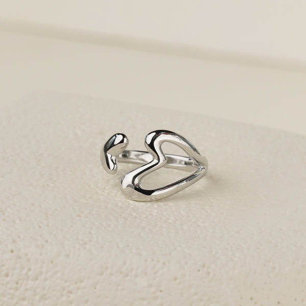 Elara Open Heart Ring - Silver