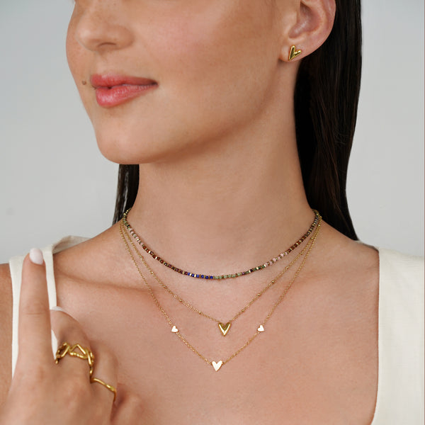 Solo Heart Earrings - Gold Vermeil