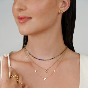 Tria Tiny Trio Heart Necklace - Gold