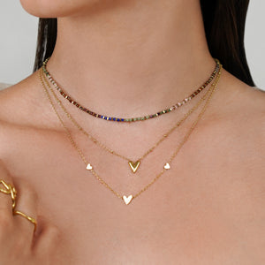 Tria Tiny Trio Heart Necklace - Gold