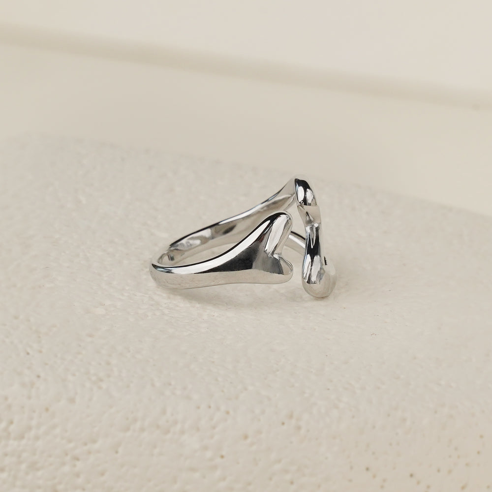 Elara Open Heart Ring - Silver